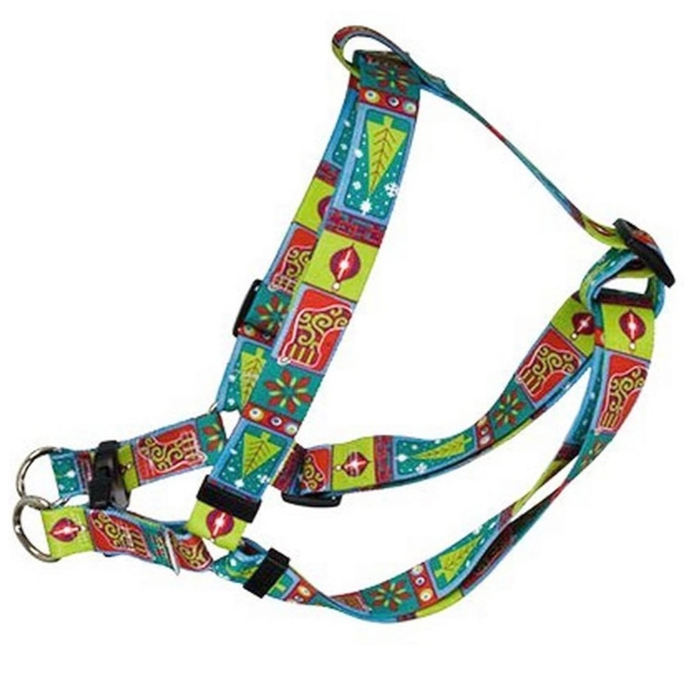 NEW Step-In Dog Harness Fun RETRO Christmas Large 25”- 40” Yellow Dog Design NWT